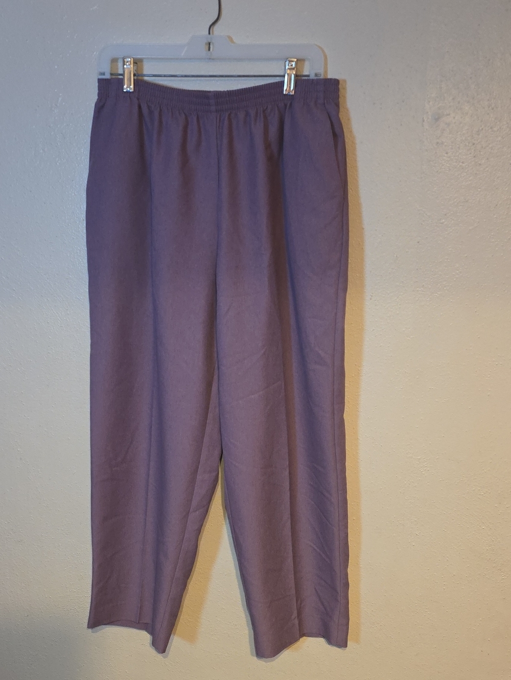 Alfred Dunner Lavender Elastic-Waist Pants 16W